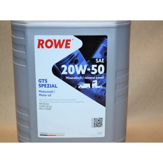Motoröl ROWE HIGHTEC  GTS SPEZIAL SAE 20 W 50  Gebinde 5 Liter